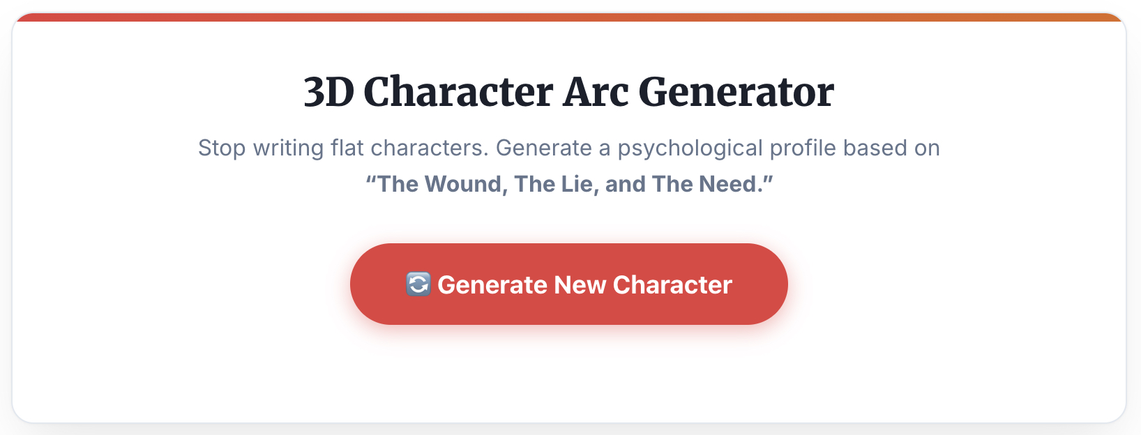 3d character arc generator