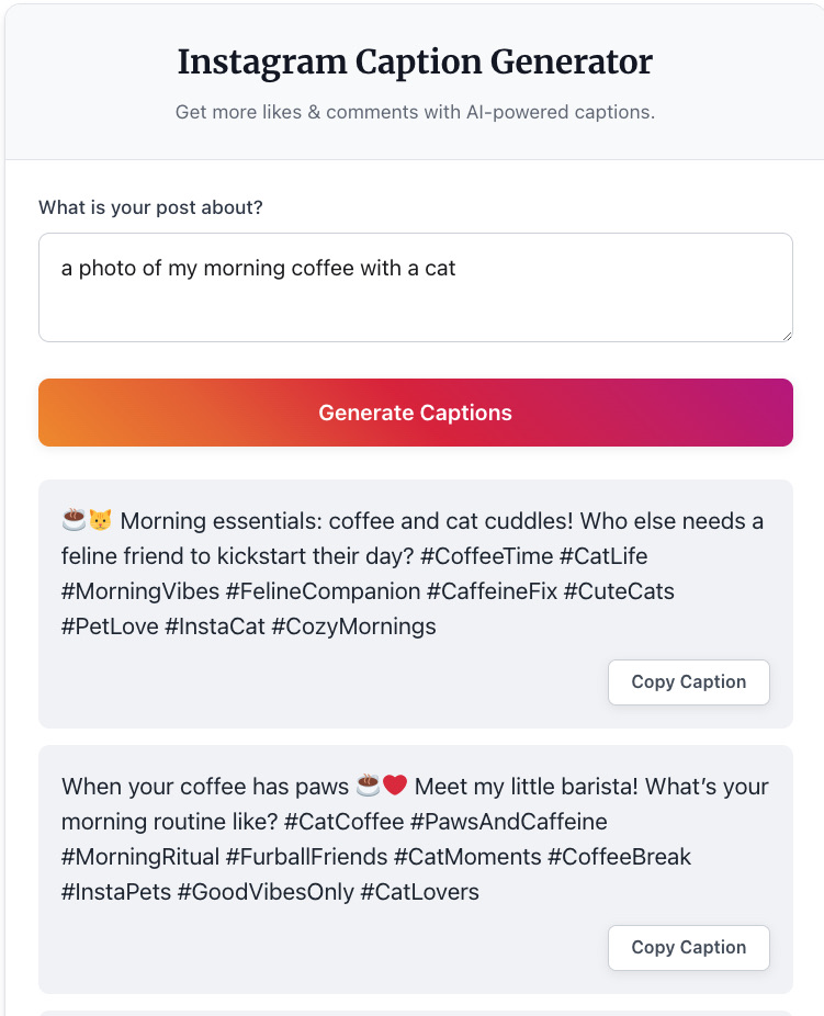 Instagram Caption Generator