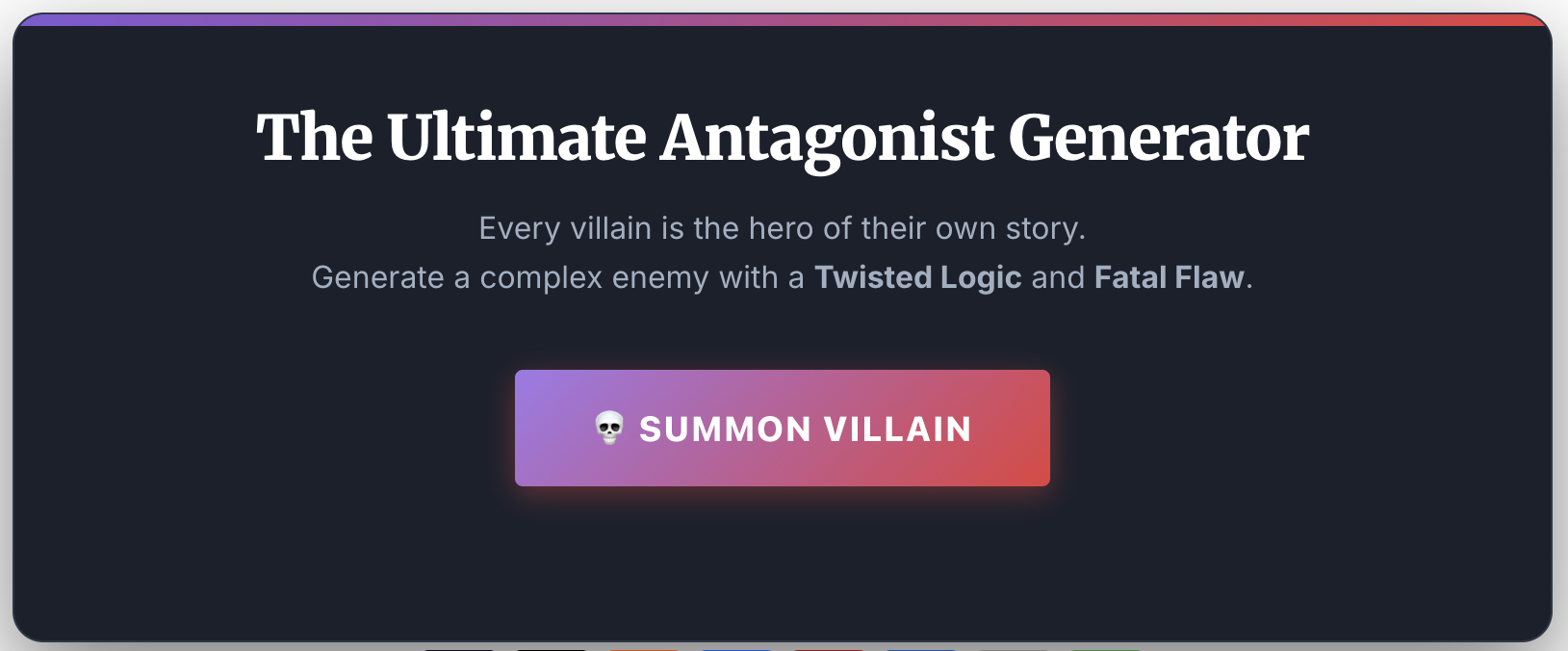 ultimate villain generator